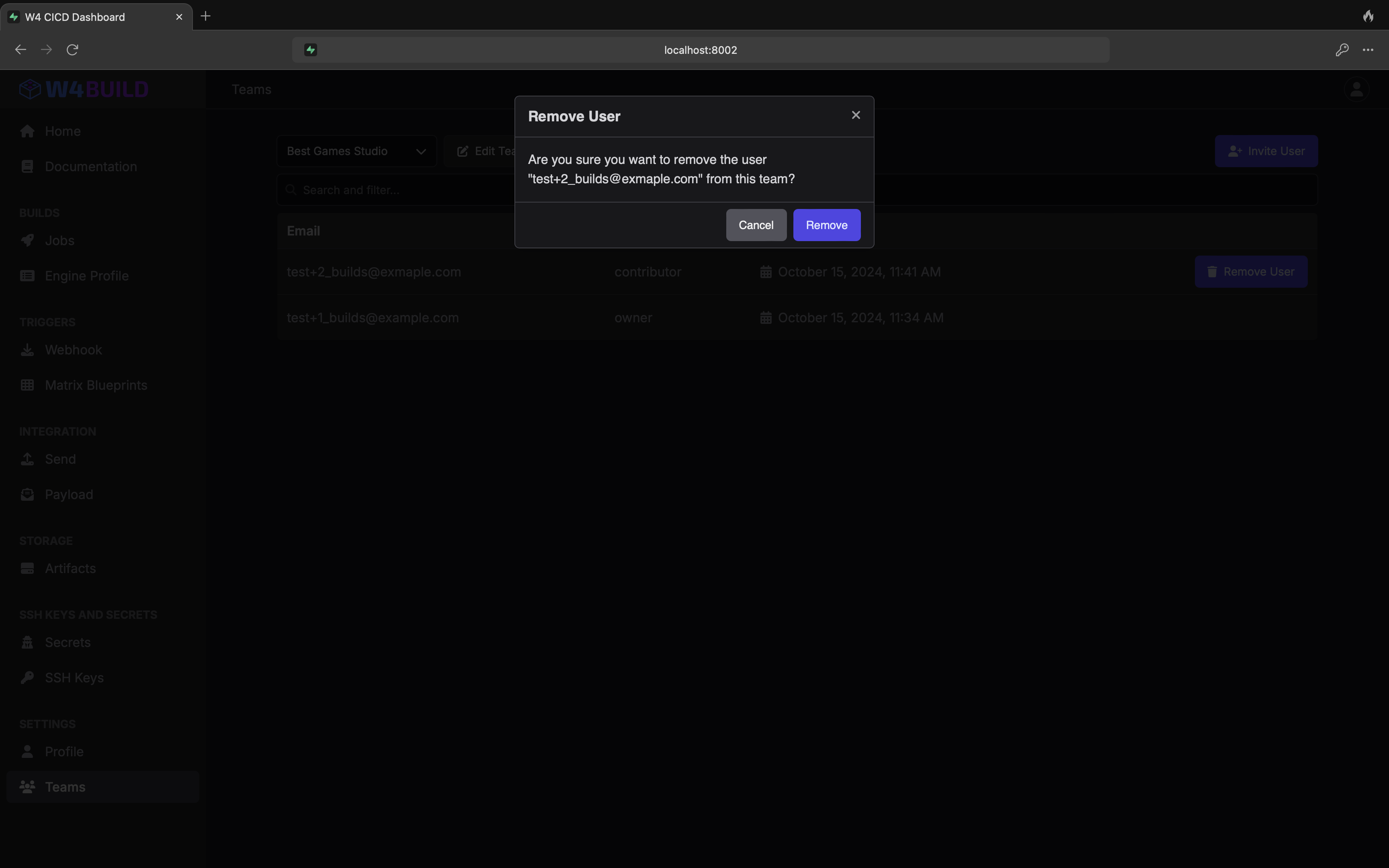 Remove member confimr