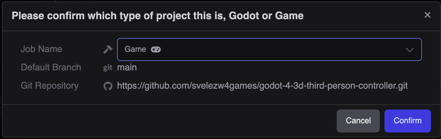 Confirm project type