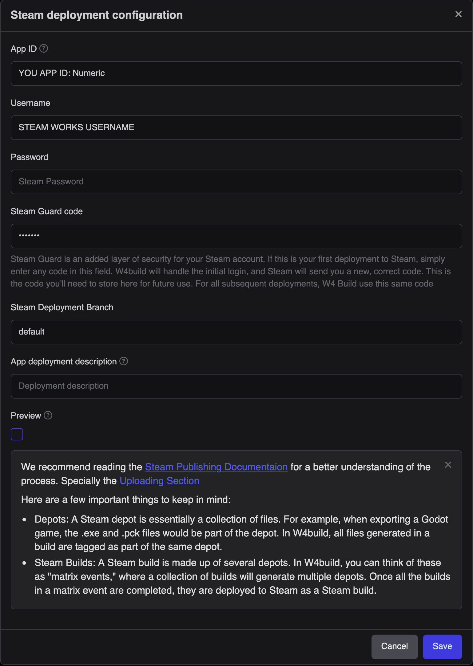 Steam option